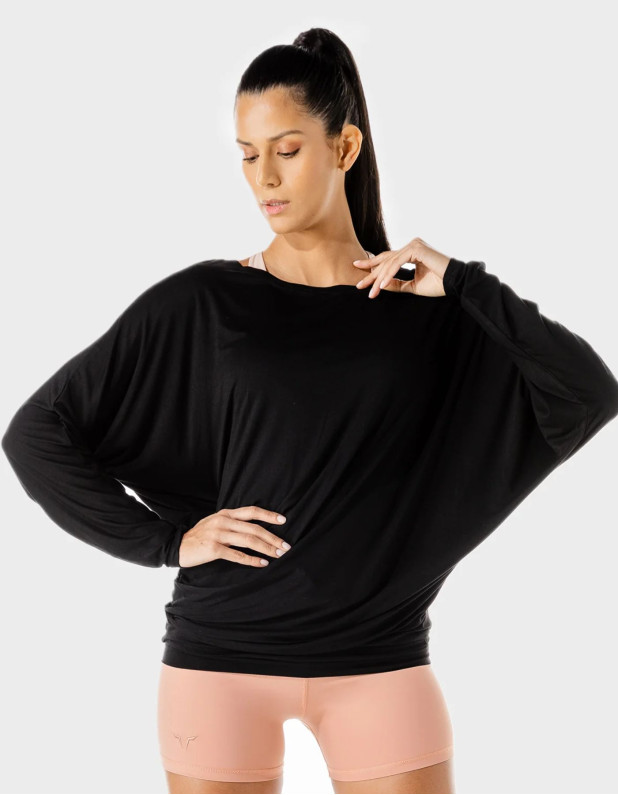 Women's Fitness Drape LS Tee  (SQUATWOLF)