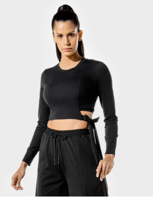 Women's Fitness Side-Tie Crop Top  (SQUATWOLF)